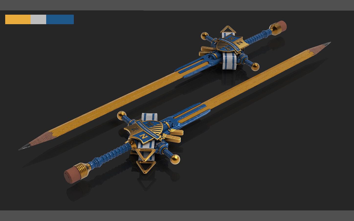 铅笔武器大剑模型零基础建模次世代武器道具保姆级别教程3dmax武器