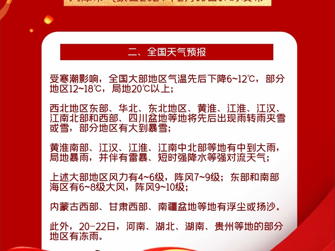 【视频天气】#天津天气#2024年2月16日发布天气预报