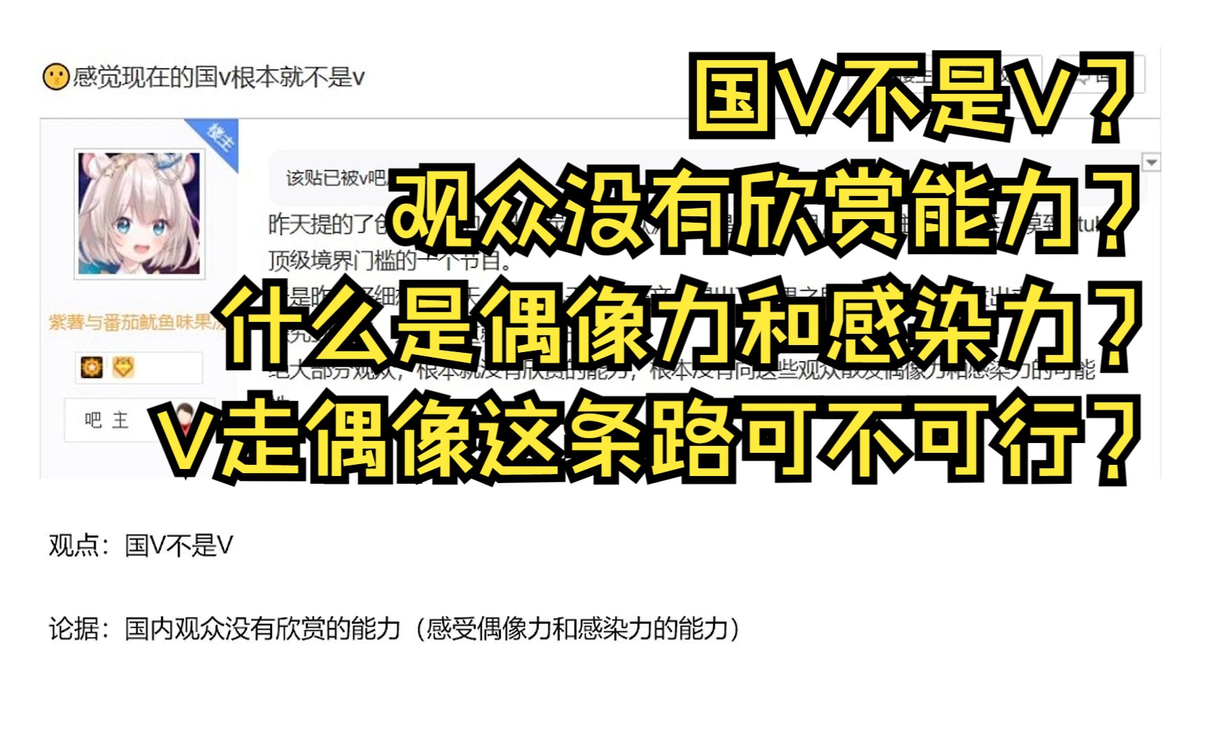 【理想V】国V不是V?观众没有欣赏能力?国内走偶像这条路可不可行?用对话体的方式聊聊虚拟感和偶像感.哔哩哔哩bilibili