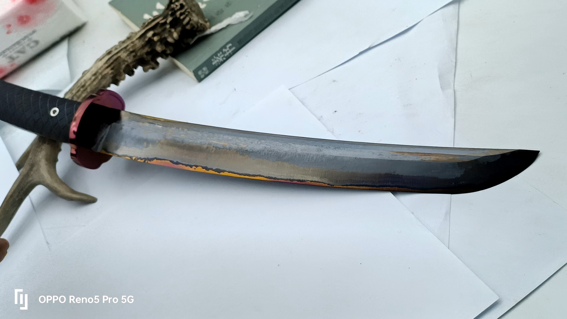 sm100复古战损风格武士刀6.