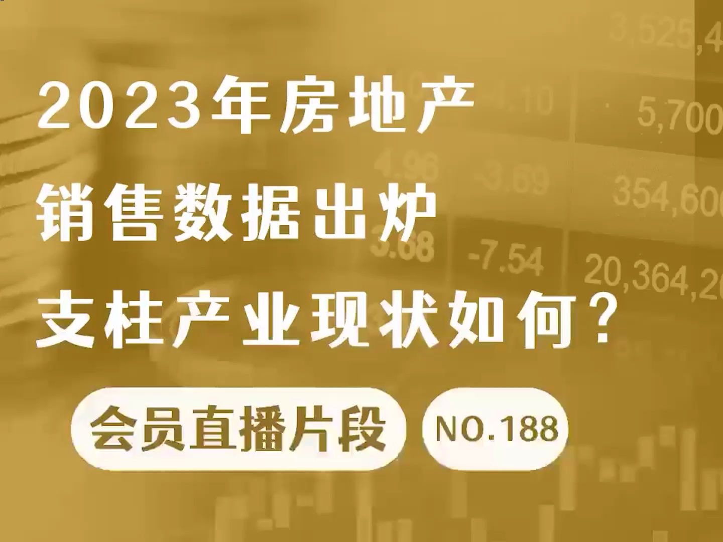 2023年房地产销售数据出炉,支柱产业现状如何?【会员直播片段】哔哩哔哩bilibili