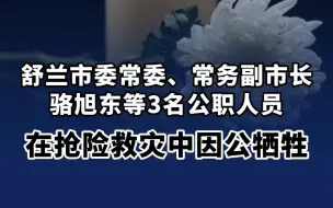 舒兰市委常委、常务副市长骆旭东等3名公职人员在抢险救灾中因公牺牲