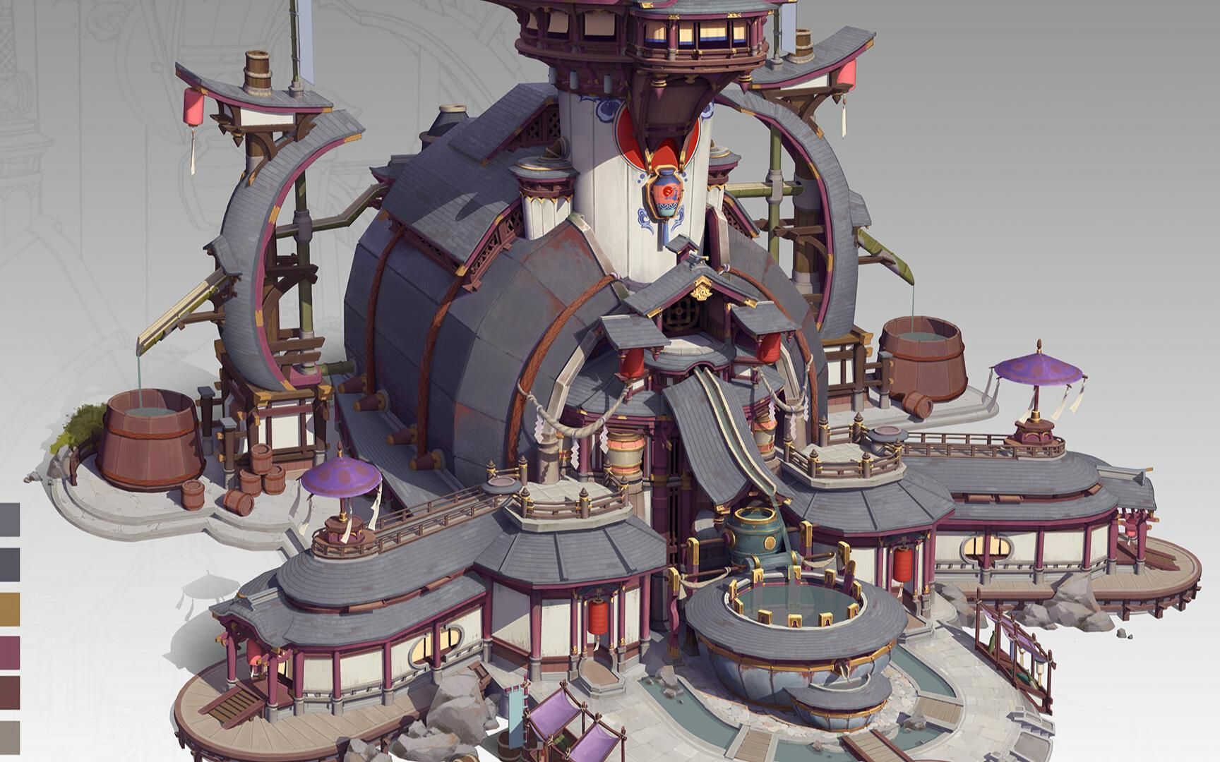 【3dmax】古风建筑,零基础场景建模案例讲解.