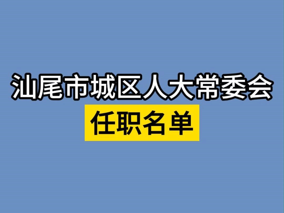 汕尾市城区人大常委会任职名单!哔哩哔哩bilibili