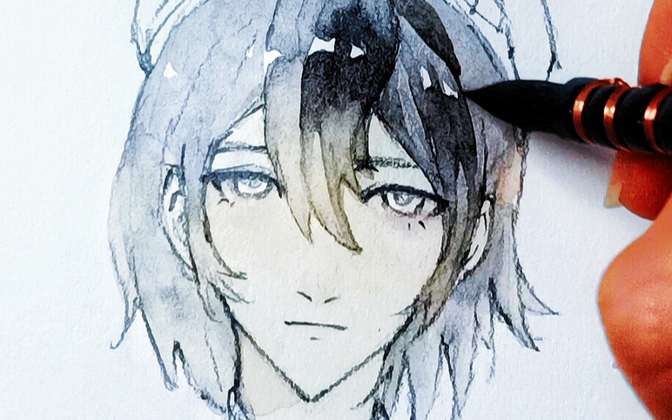 【水彩】分享我流清透头发上色法