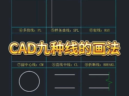 CAD九种线的画法哔哩哔哩bilibili