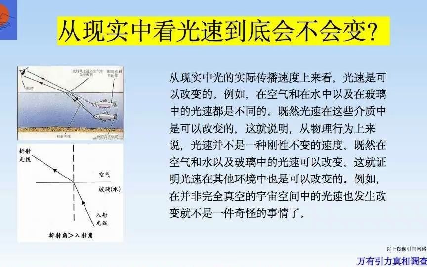 [图]马海飞万有引力真相调查报告第38期。具体的调查过程和结果-26。光速到底会不会变？爱因斯坦光速不变原理。宇宙空间不是真空空间。光在宇宙空间中的传播速度是可变的。