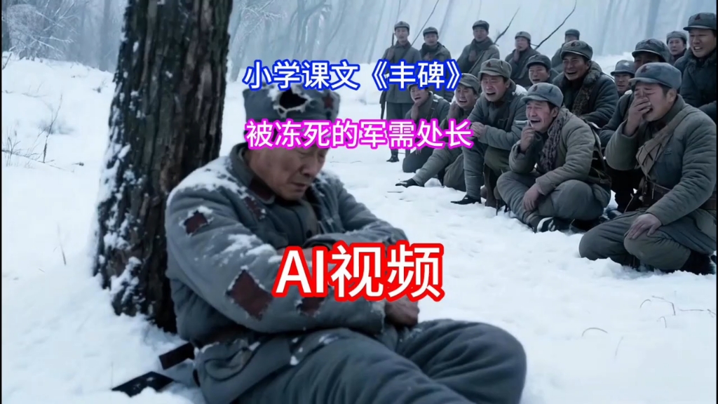 ai还原小学课文《丰碑》:被冻死的军需处长,向英雄致敬!