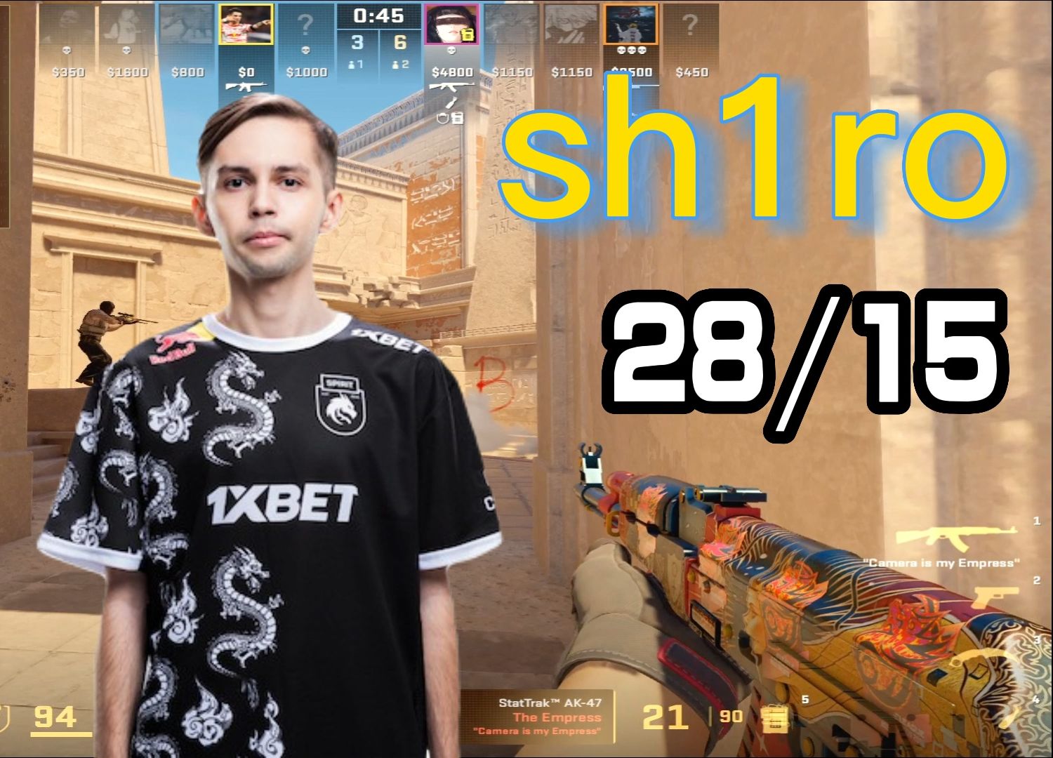 【sh1ro】和m0nesy三排 (28-15)faceit 第一視角 (阿努比斯anubis)