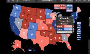 下载视频: 威斯康星成为最关键决定州 | 2024年美国总统大选最新预测 [Biased Regression Model without Time Series]