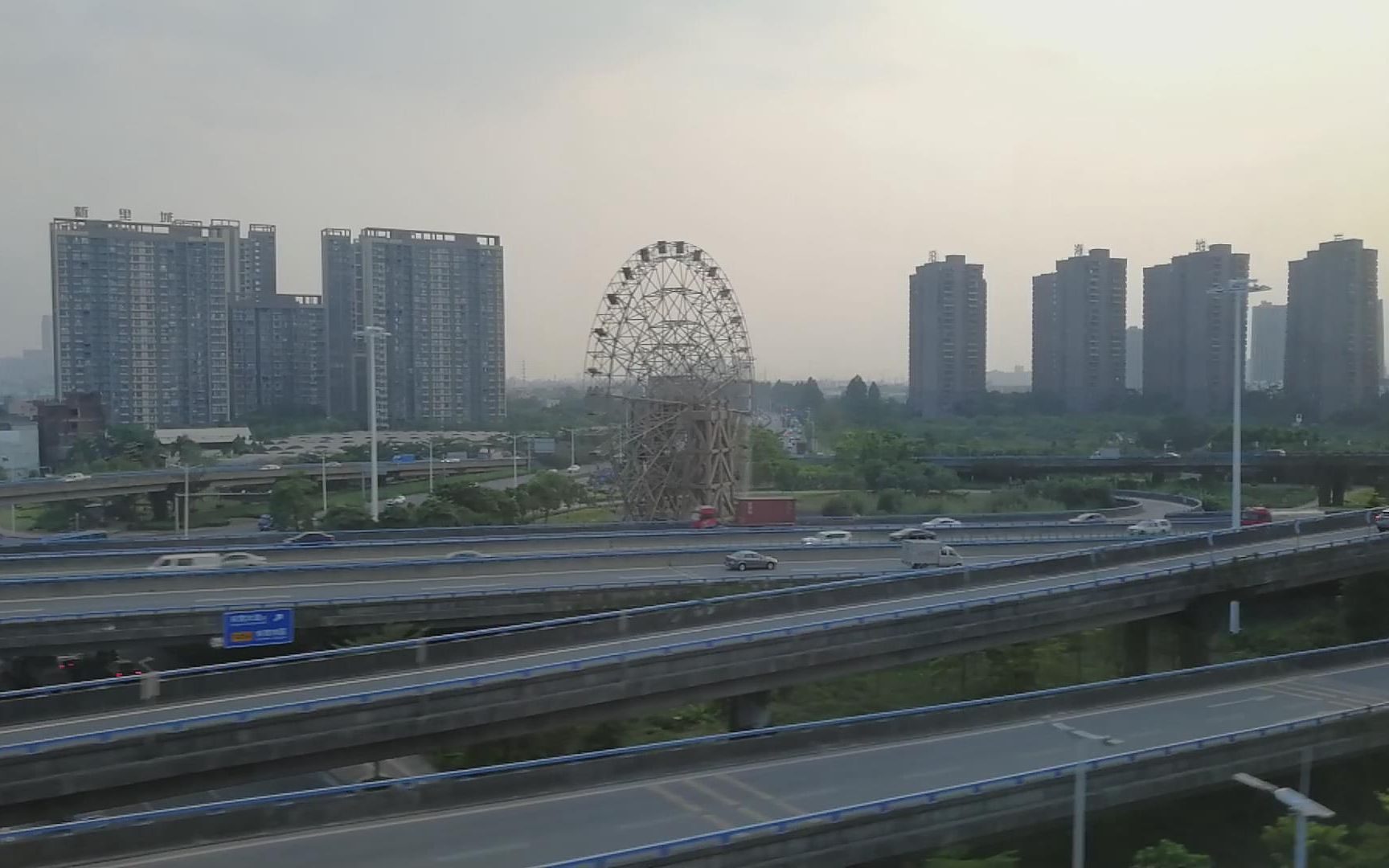 莞惠城际西平西站道滘站区间地上段左侧车窗视角pov