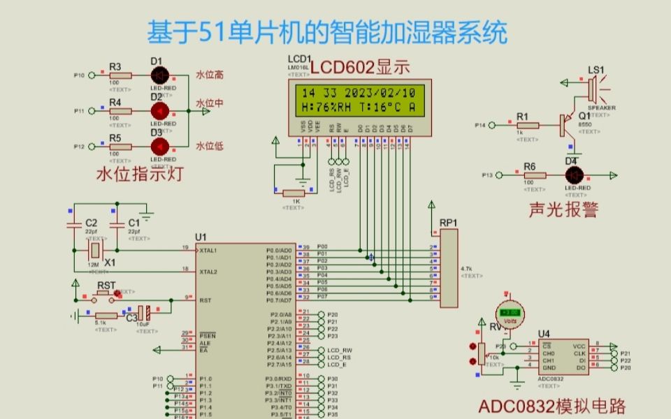 [图]基于51单片机的智能加湿器（程序、仿真、原理图、PCB电路图）