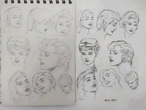 路米斯素描课程女性头部临摹,画美女们