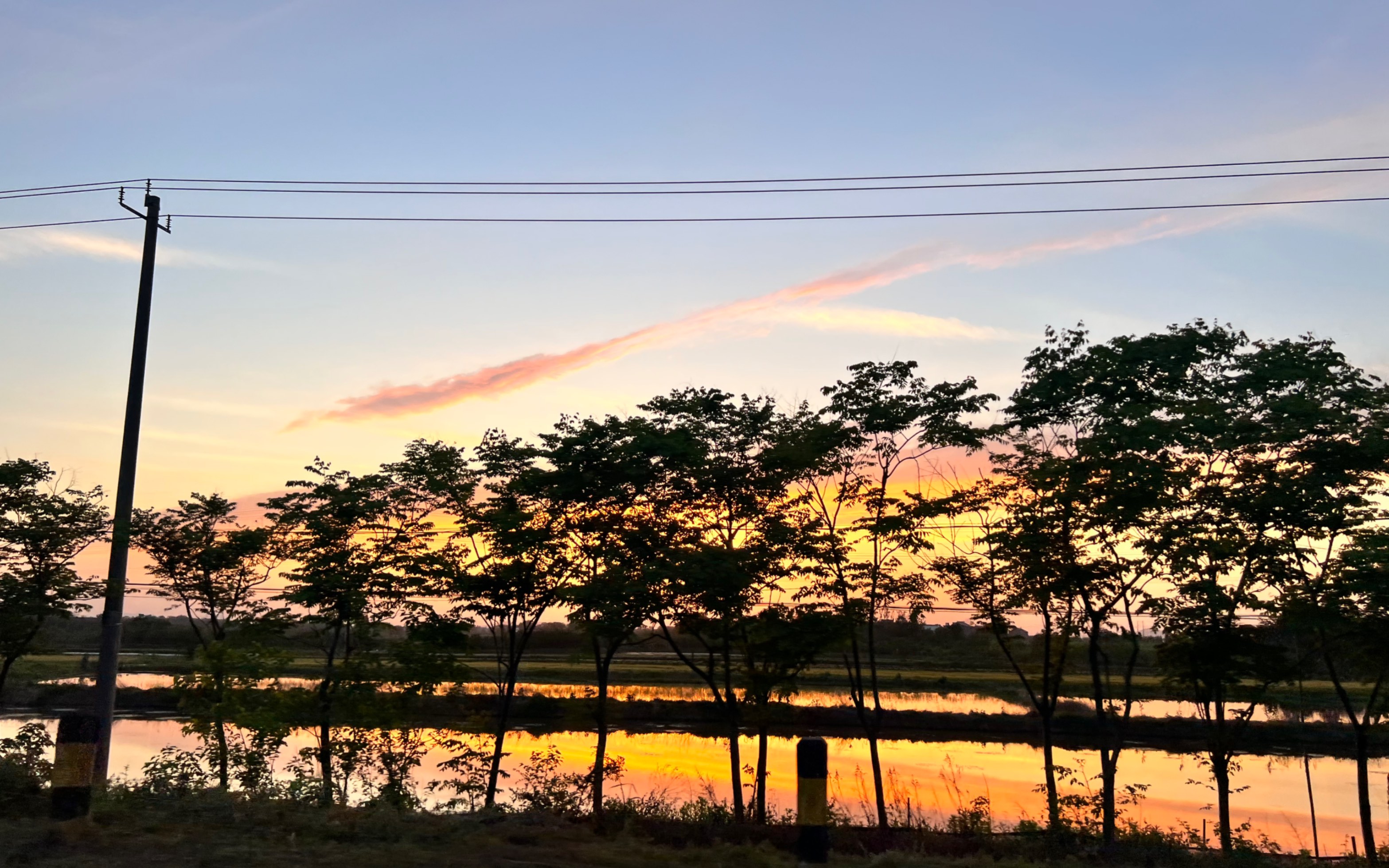 乡村傍晚的美景图片图片