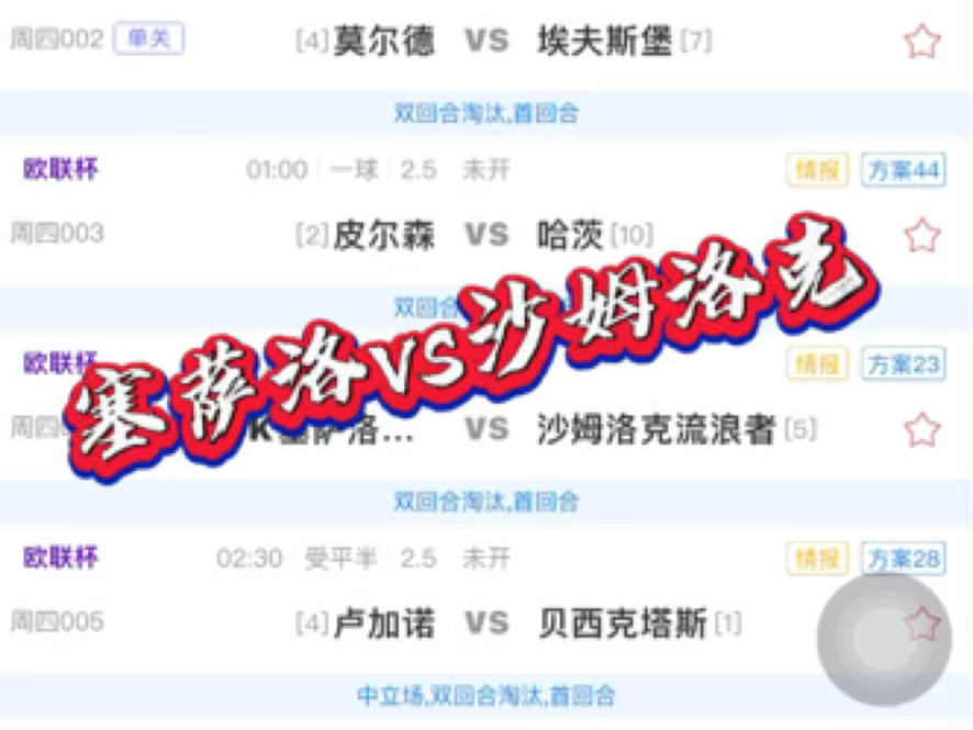 2024.8.22 欧罗巴 塞萨洛vs沙姆洛克 比赛分析!哔哩哔哩bilibili