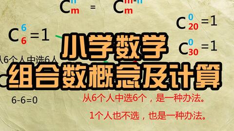 小学数学动画课堂 组合数概念及计算 这些都不知道吗 赶快来试一试 哔哩哔哩