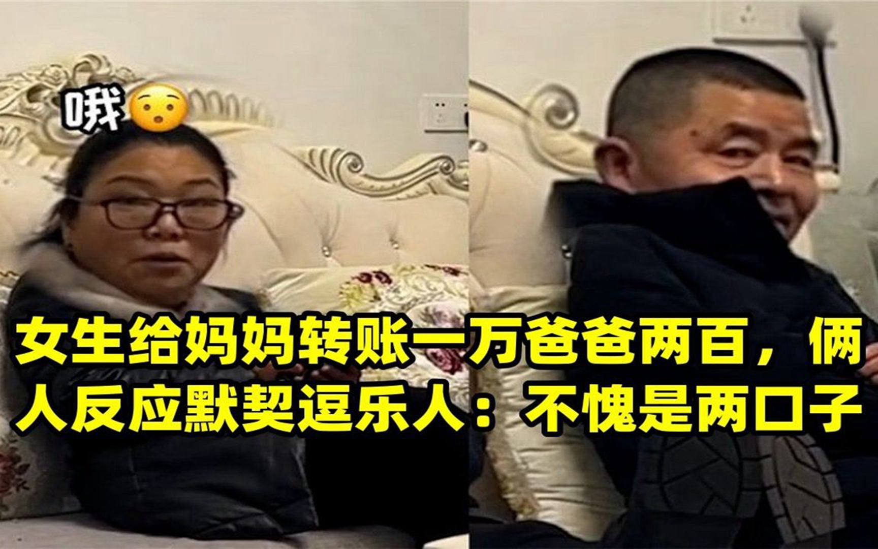 女生给妈妈转账一万爸爸两百,俩人反应默契逗乐人:不愧是两口子 (1)哔哩哔哩bilibili