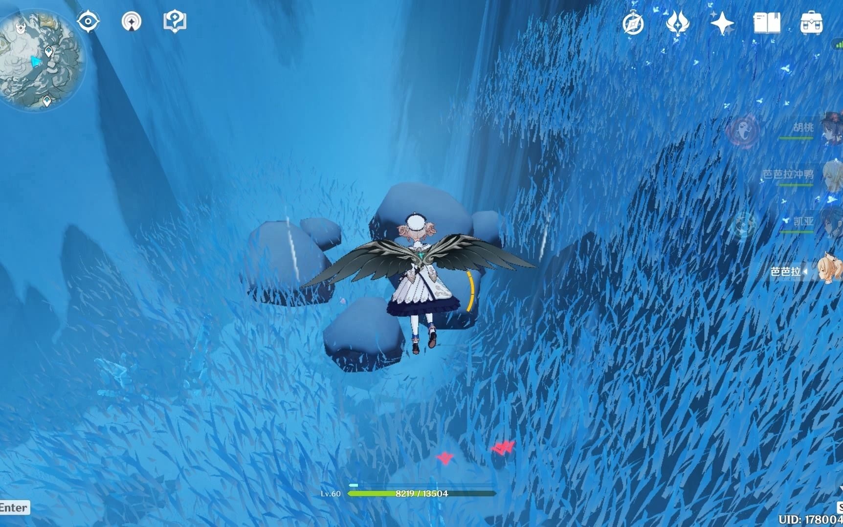 原神雪山星萤洞窟出bug辣,洞窟里到处可以穿模,还能爬空气墙到洞顶