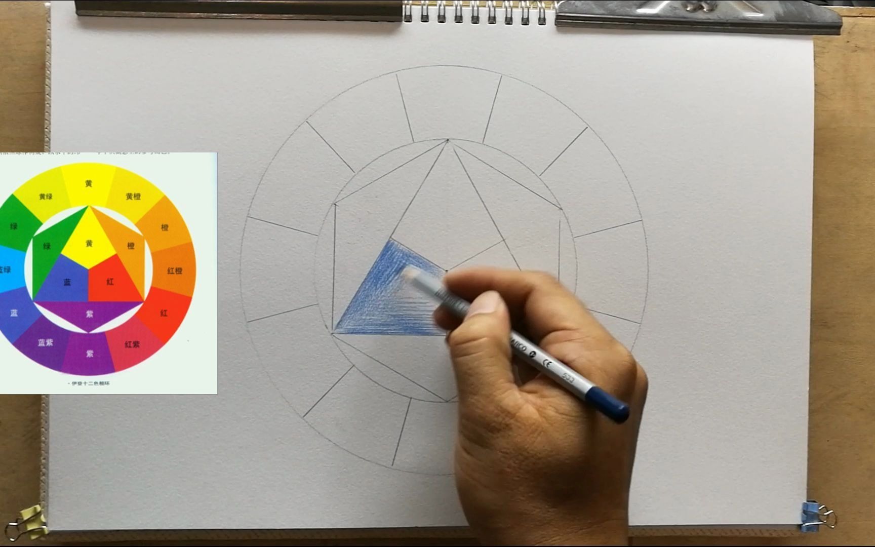 12色相环彩铅图片