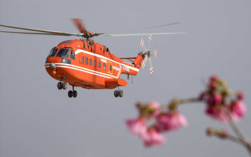 马克笔中国消防直8awjs直升机洱海畔的雄鹰