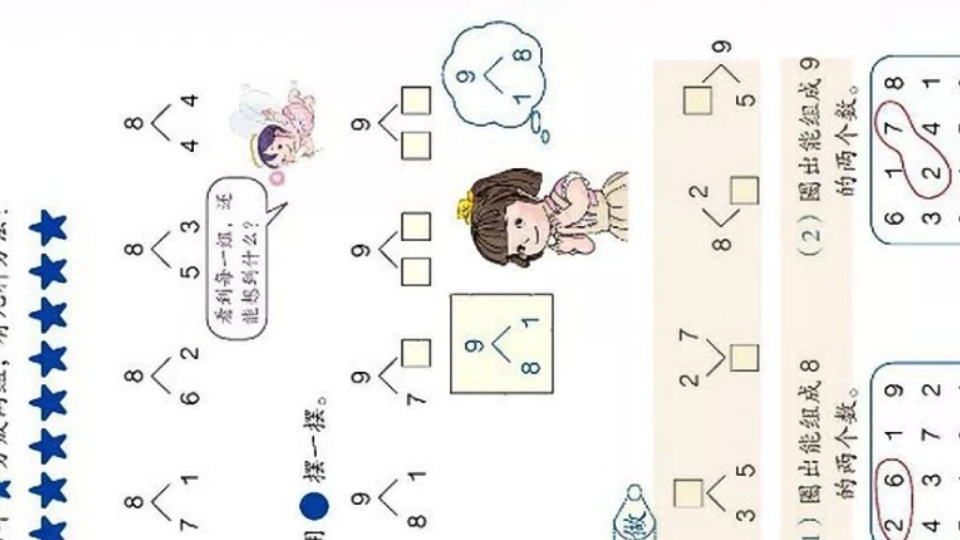 [图]小学数学教师资格证面试 高频考点《8和9的组成》人教版一年级上册