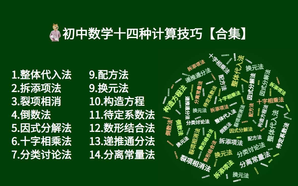 [图]初中数学14计算技巧