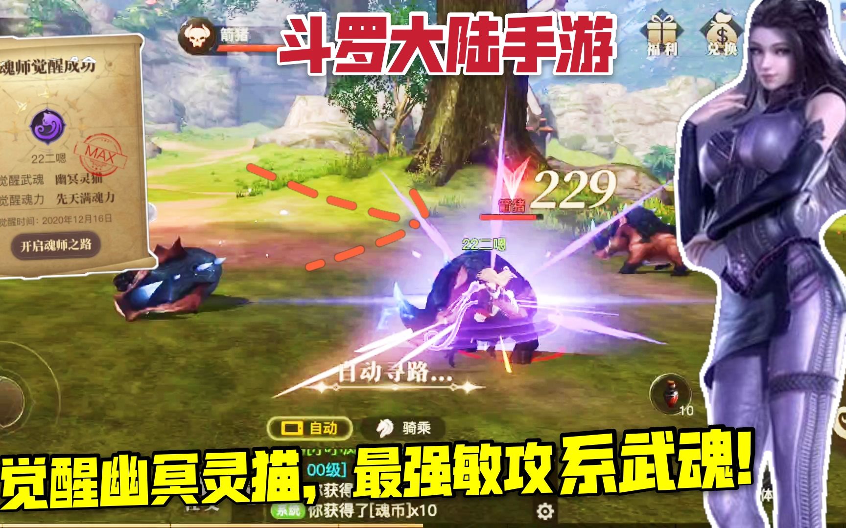 斗罗大陆手游终于获得了幽冥灵猫武魂最强敏攻系武魂