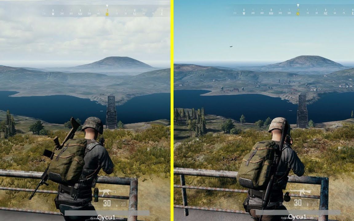 pubg画面对比(x1s vs x1x)