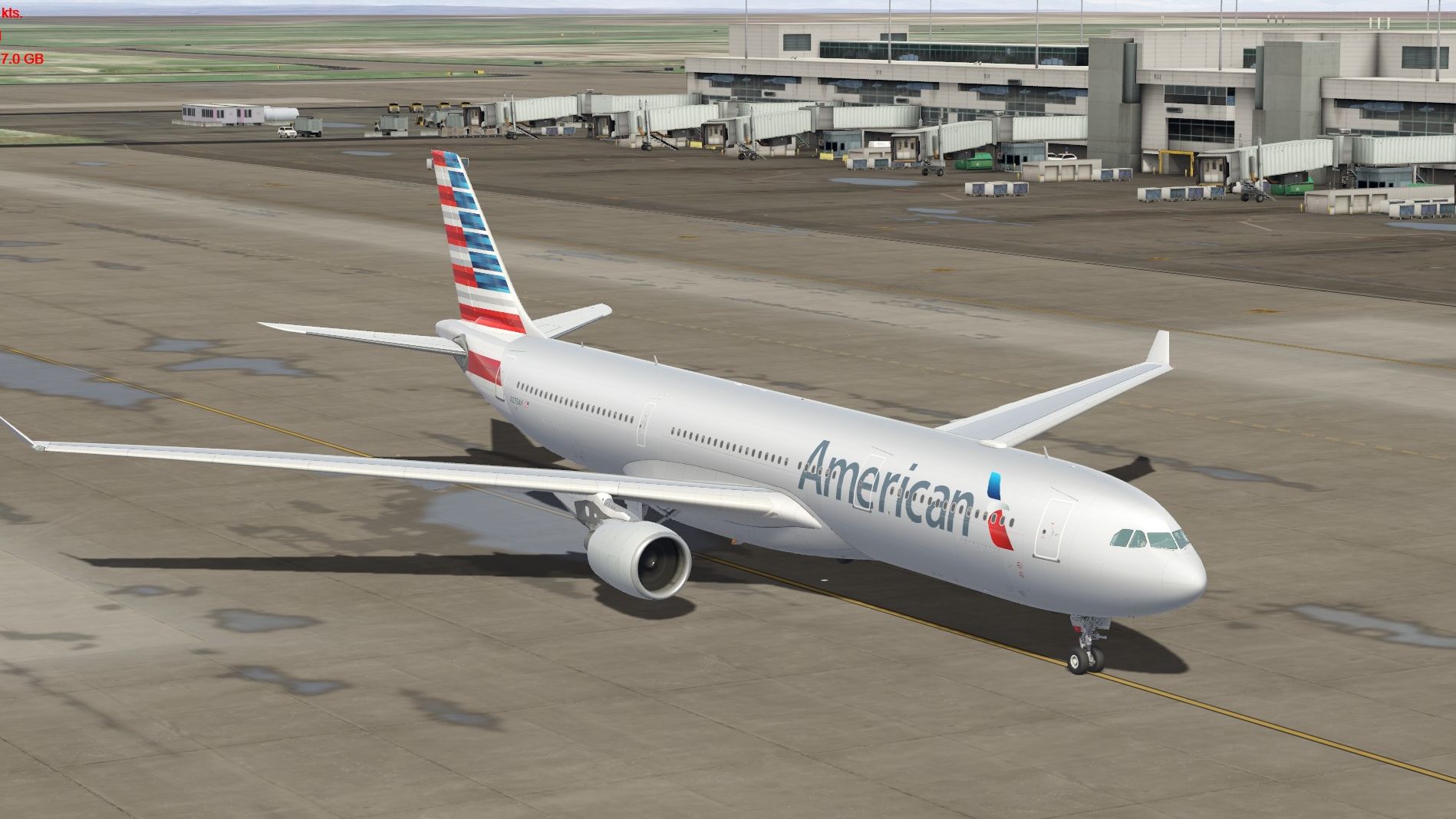 美国航空a330-323阴天轻降达拉斯