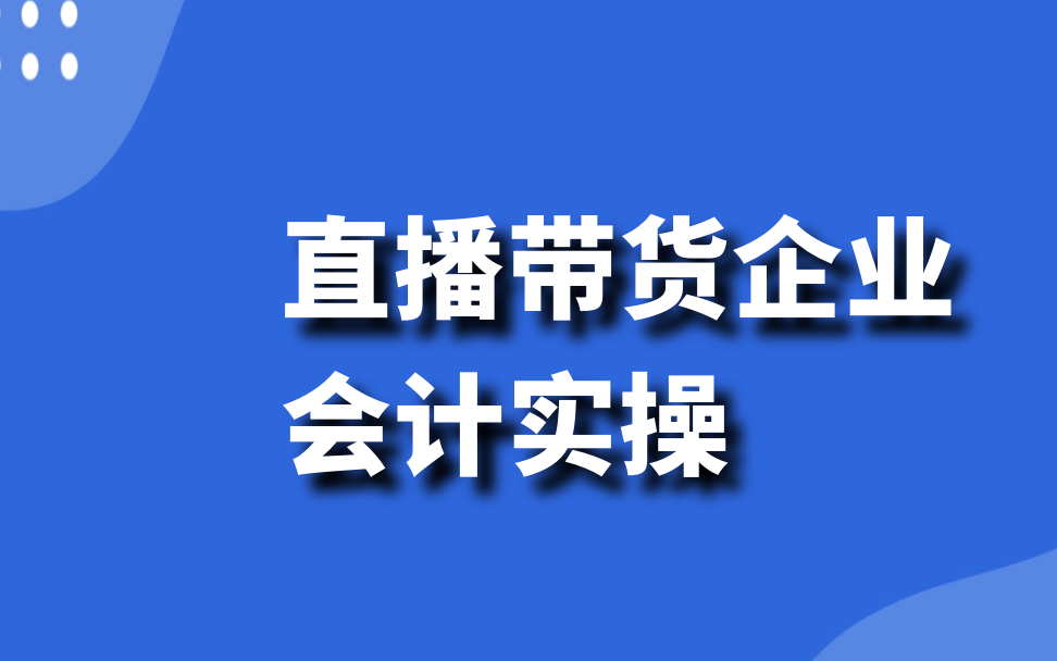 会计实操:直播带货行业会计实操政策解读、全盘账务处理(60笔业务)纳税申报(5税2费)哔哩哔哩bilibili