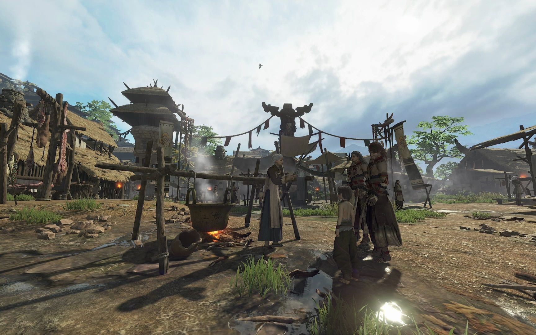 【游戏白噪音/环境音】3小时 古剑奇谭三 在上古部落有熊集市里放松