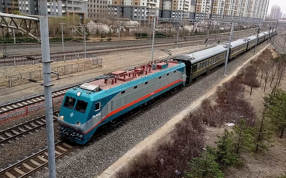 【魔改蛙】ss9-0016牵引临时恢复开行的k7459次列车通过老道口桥