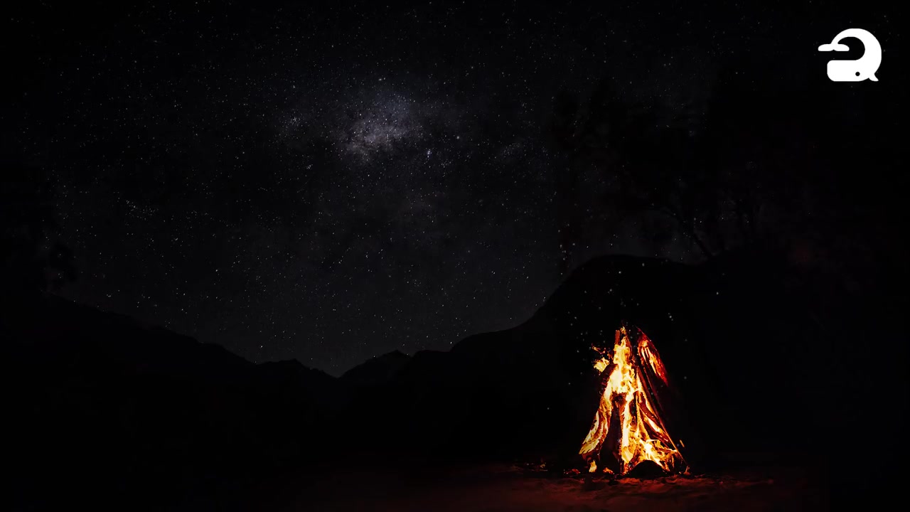 【白噪音】【学习向】【放松】篝火配星空 (噼里啪啦的烧火声,蝉鸣声