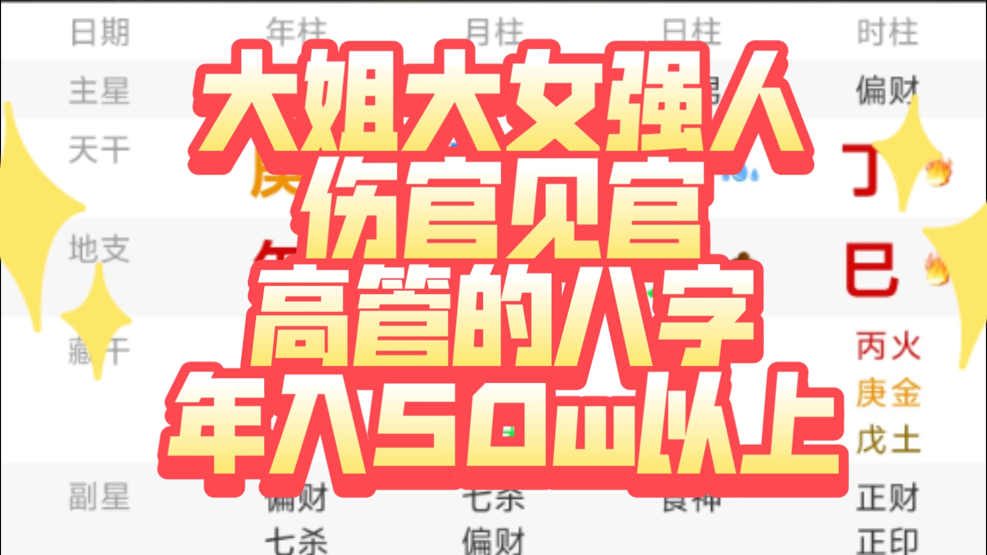 伤官见官,年入50个以上,中产上层八字哔哩哔哩bilibili