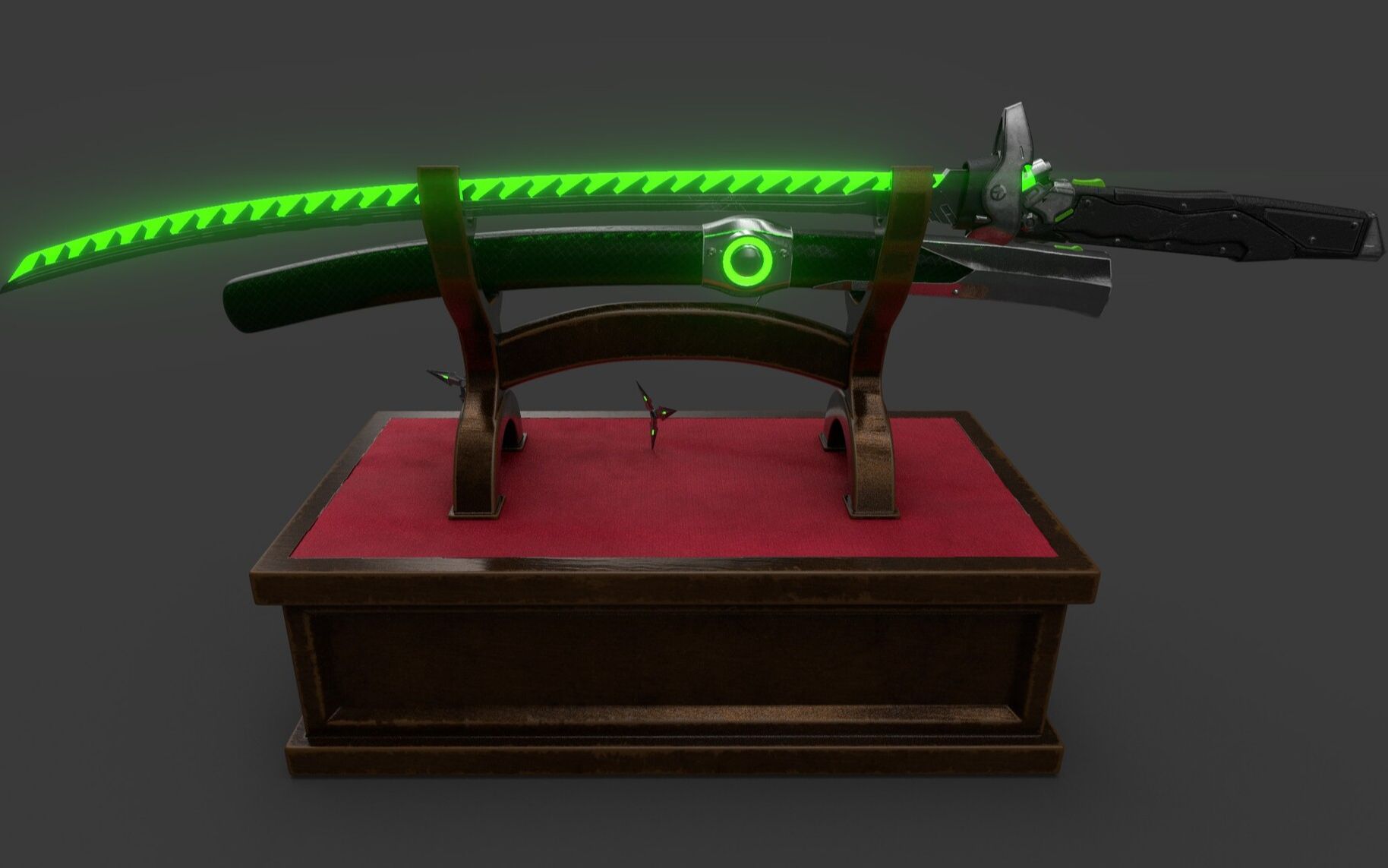 次世代全流程教学:3dmax道具建模源氏刀架!