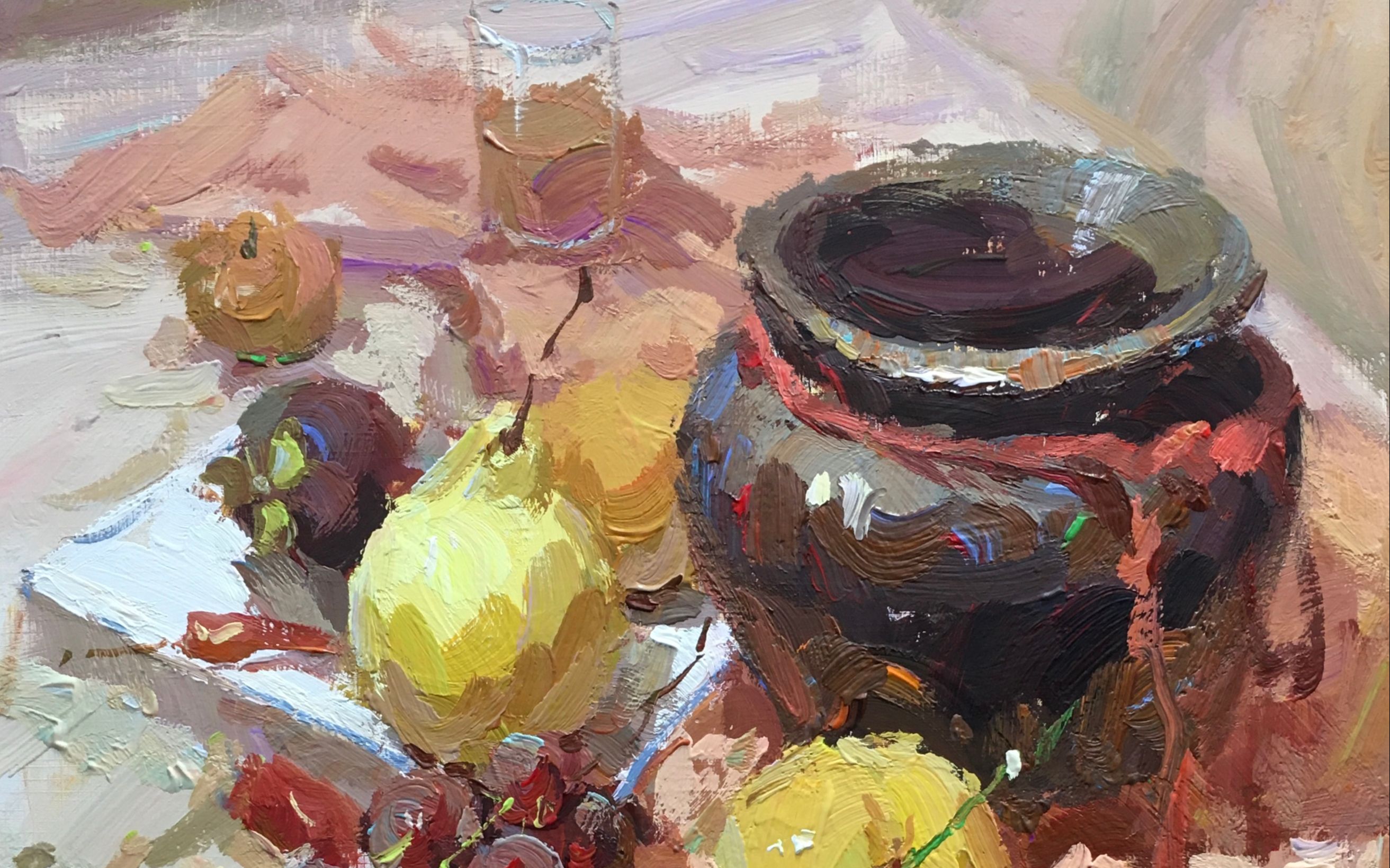 杭州色彩名师高分色彩示范暖色调罐子水果