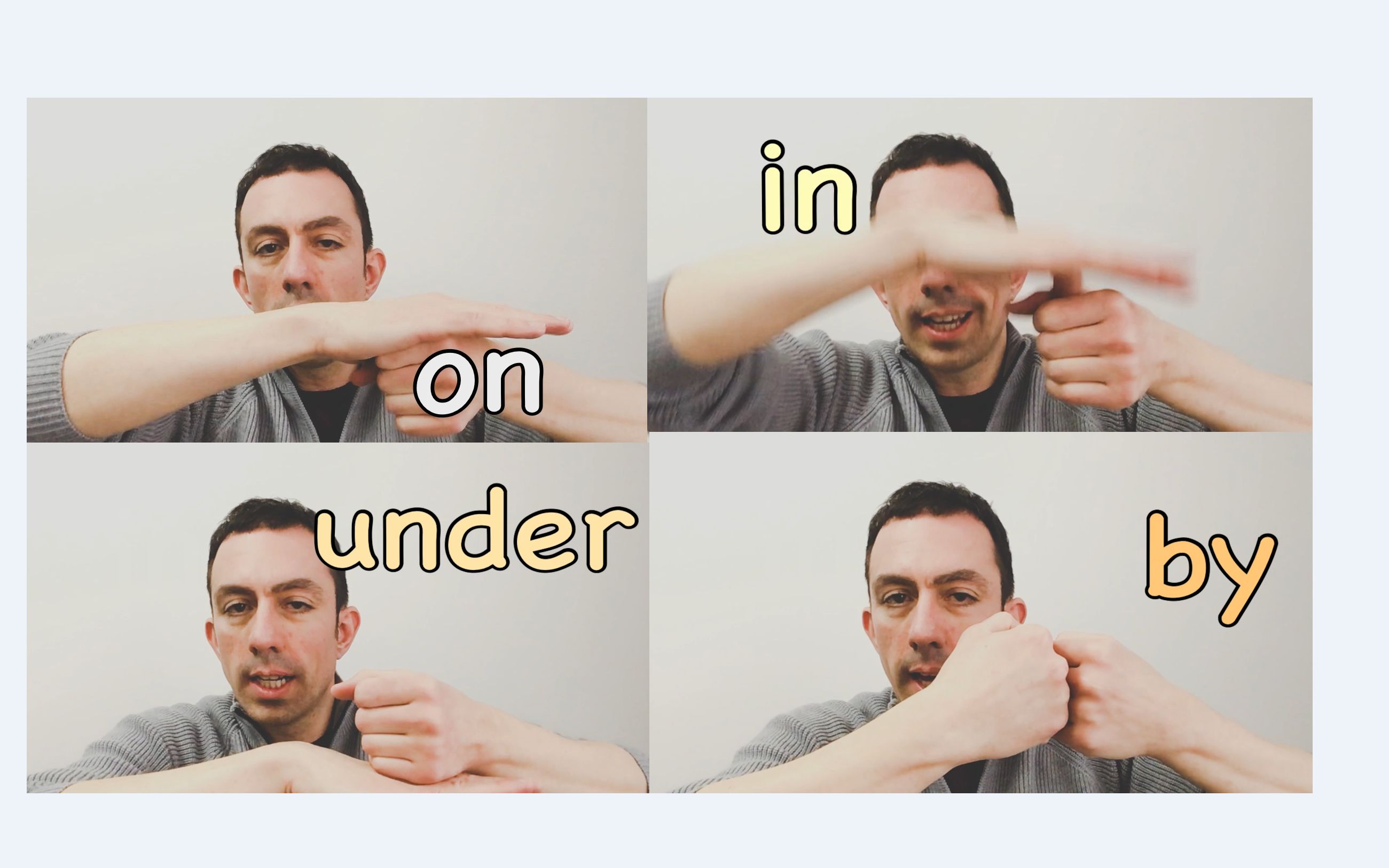 [图]ON IN UNDER BY [Prepositions Lesson and Song}