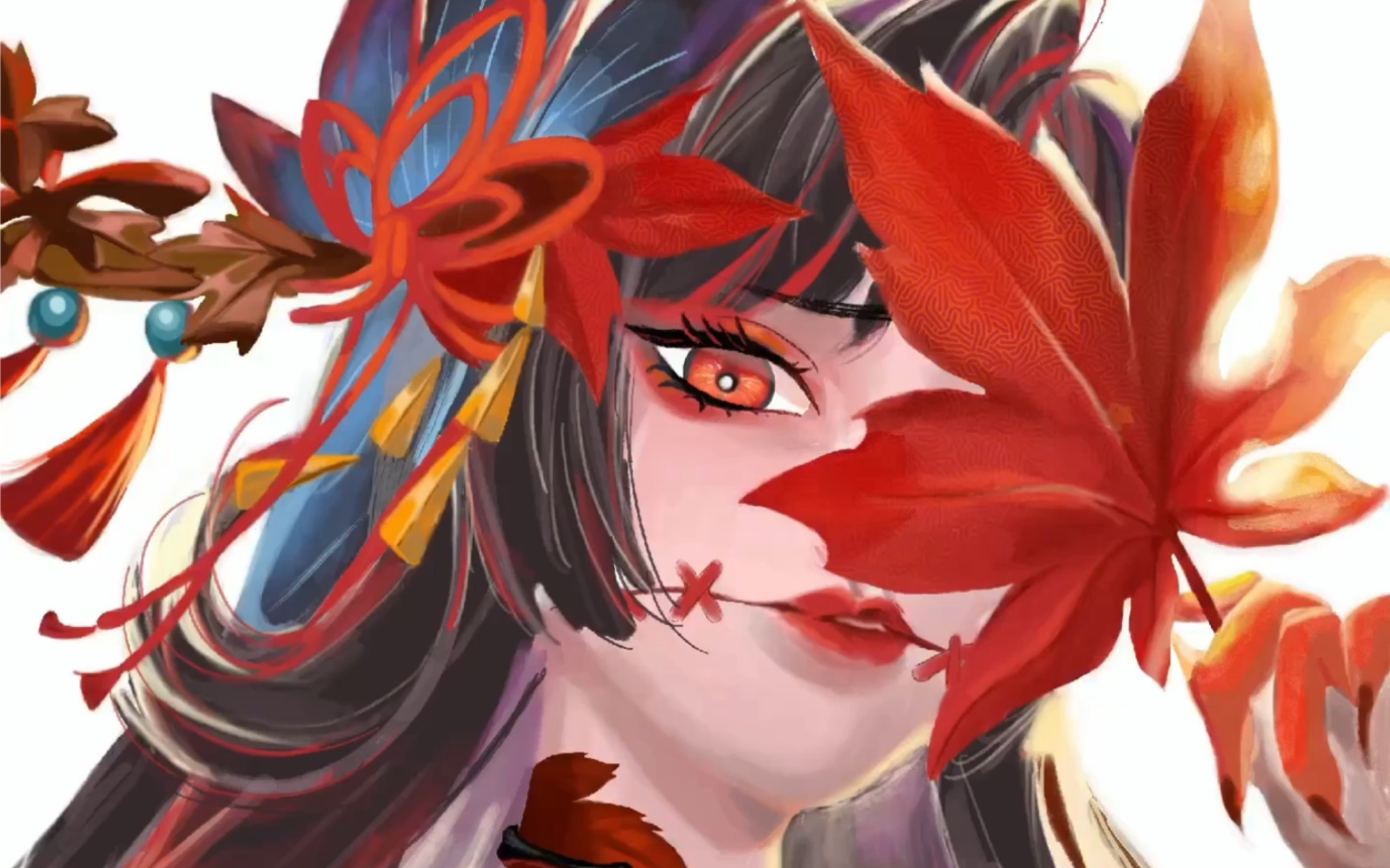 【procreate】鬼女红叶临摹