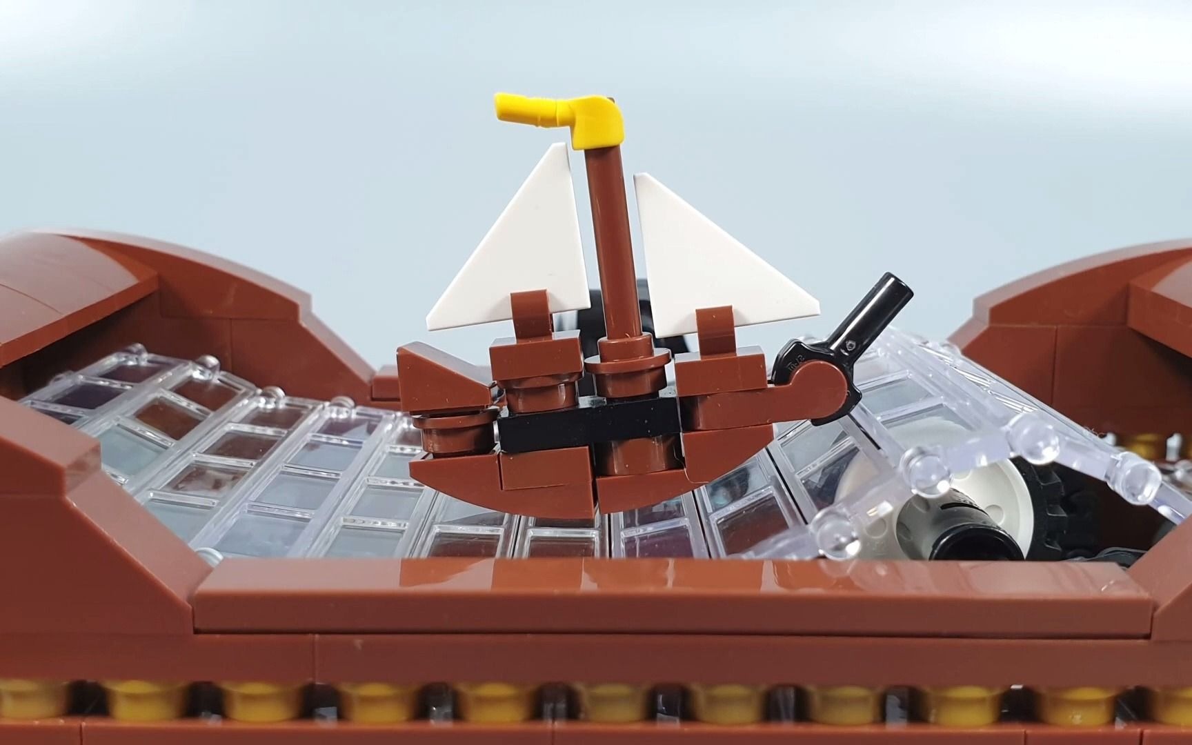 乐高moc作品自动装置海浪上的帆船