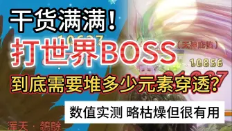 Descargar video: 干货满满！打世界BOSS到底需要多少元素穿透 数值实测 略枯燥但很有用