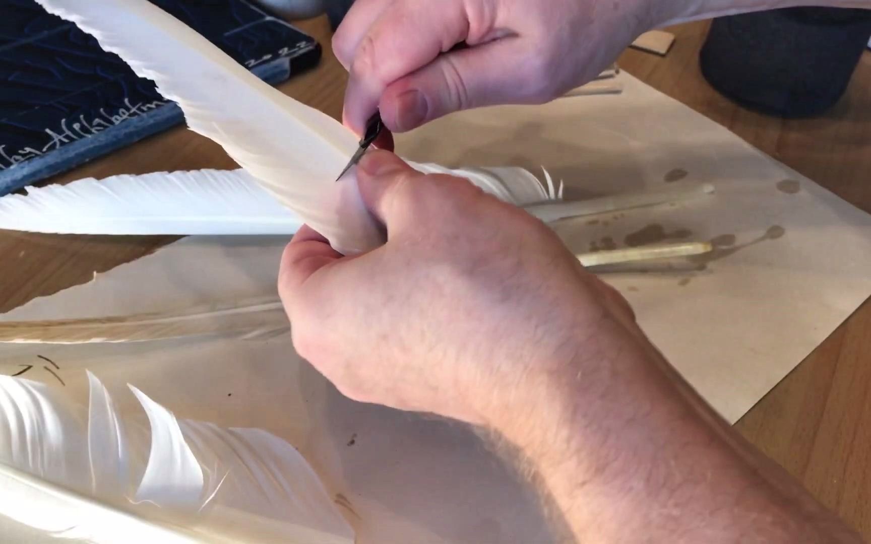 羽毛笔制作教程:真的只用一根羽毛!