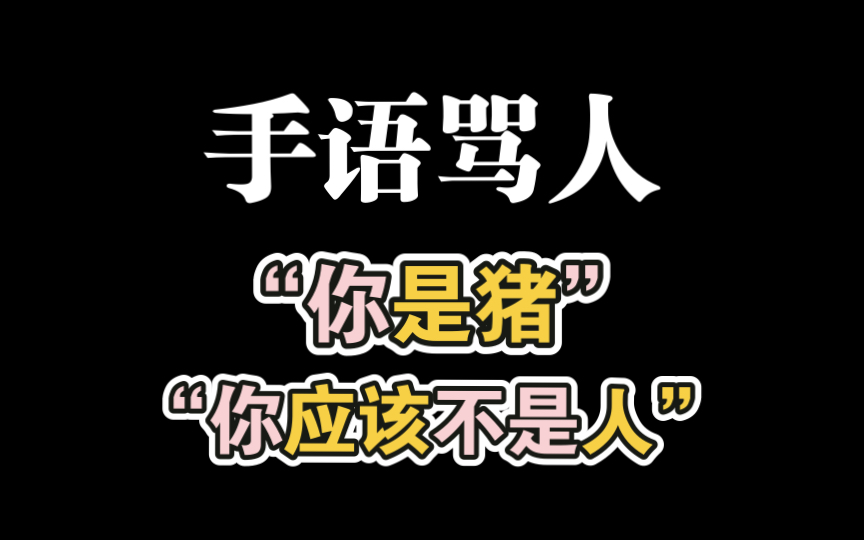 每日一句手语——“你是猪”和“你应该不是人”!因为几天没更新 今天一次学两句等于更新了两天!嘿嘿~这次的手语怪可爱的~哔哩哔哩bilibili