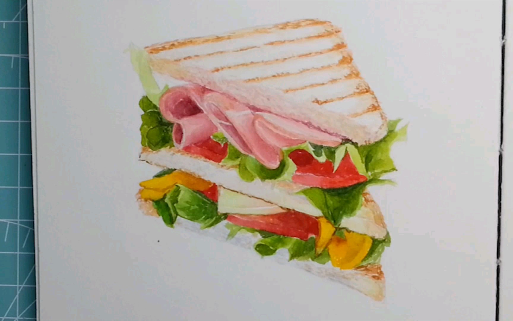 水彩-三明治00_哔哩哔哩_bilibili