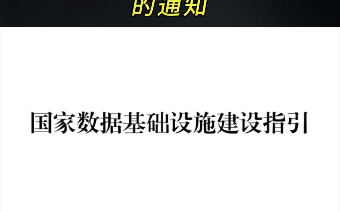 国家重磅发布《国家数据基础设施建设指引》的通知哔哩哔哩bilibili