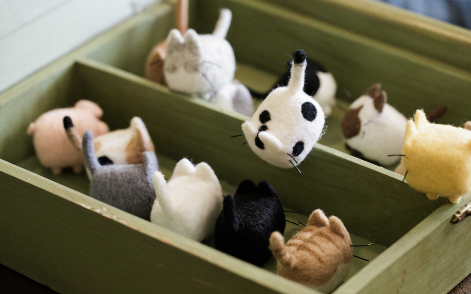 一起探索手工的猫腻 详细羊毛毡教程(无脸猫)