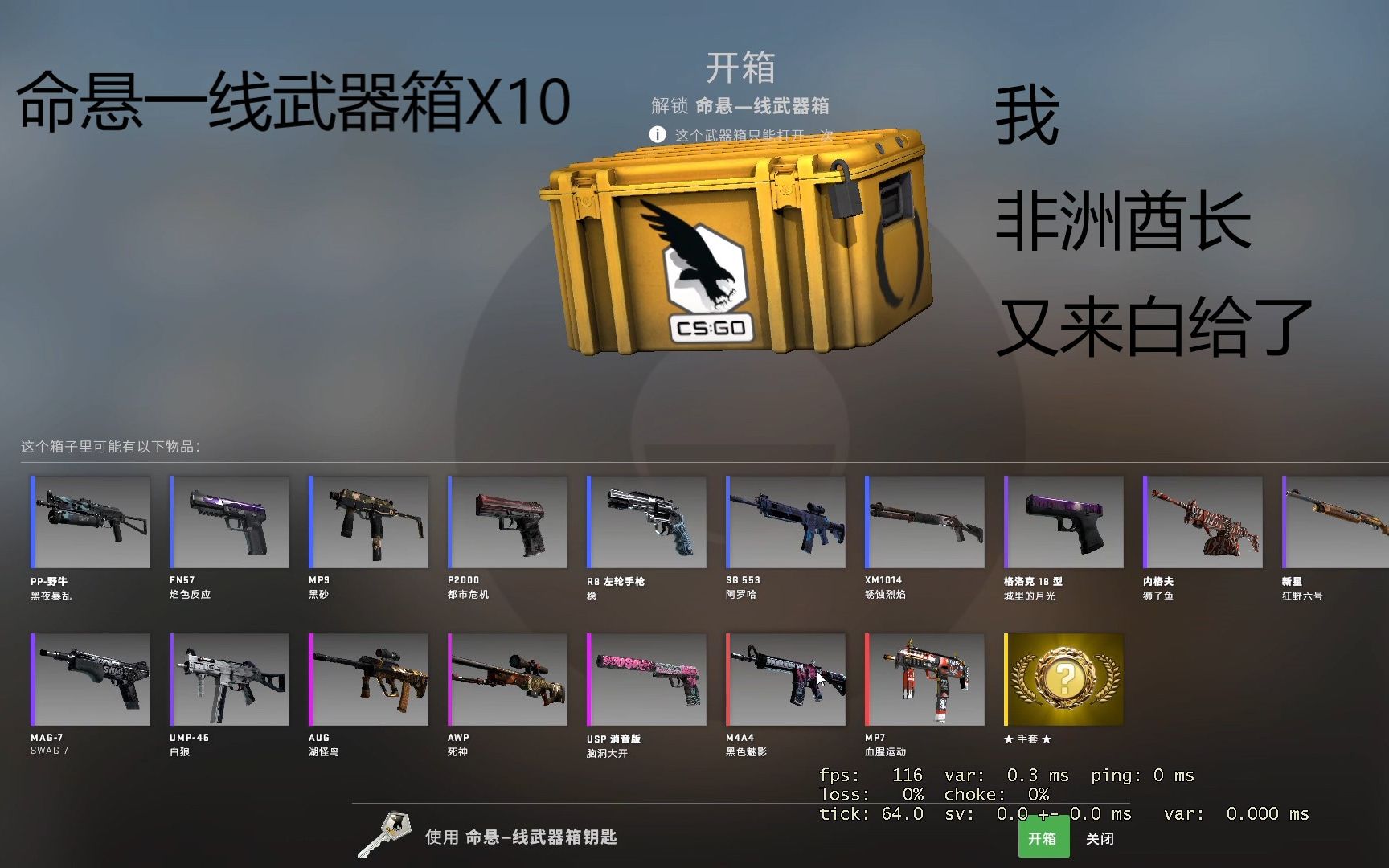 【csgo開箱】(內含roll)開十個命懸一線武器箱能開到什麼?