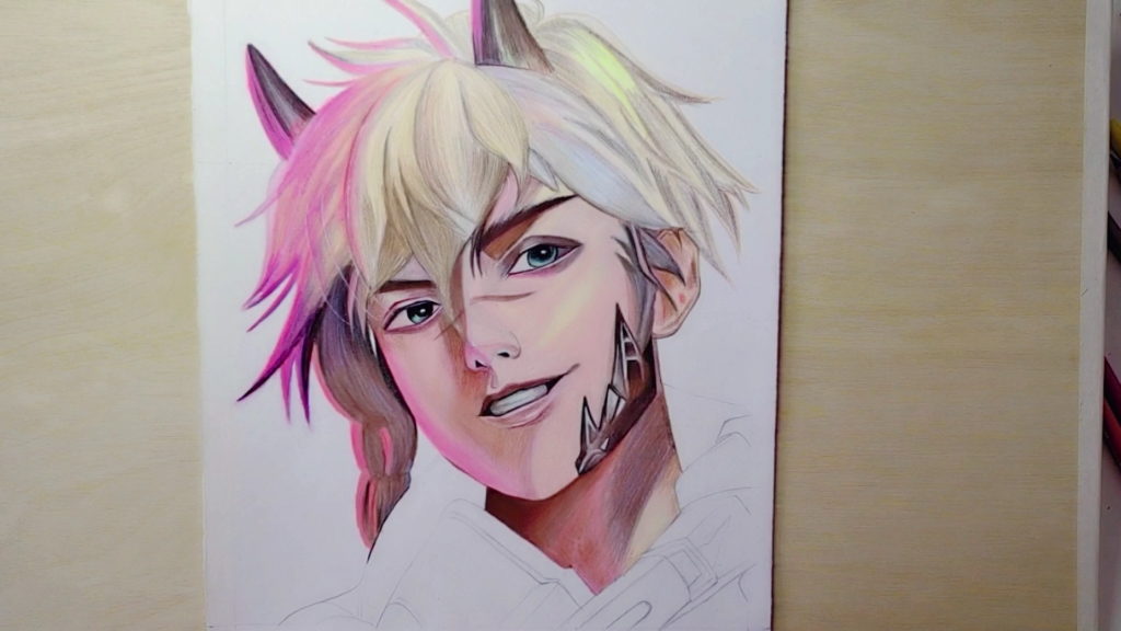 彩铅手绘——王者荣耀裴擒虎_哔哩哔哩_bilibili