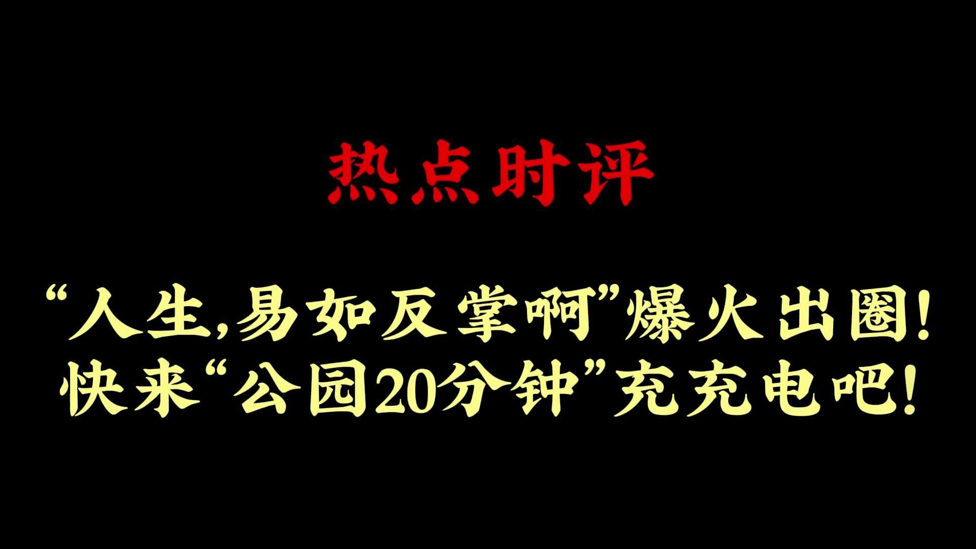 热点时评 | “人生,易如反掌啊”爆火出圈!快来“公园20分钟”充充电吧!哔哩哔哩bilibili