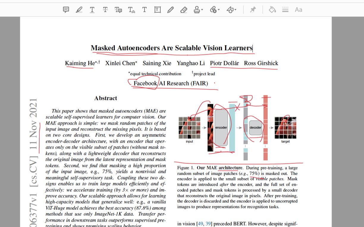 [论文解读] 何恺明新作 MAE!!! Masked Autoencoders Are Scalable Vision Learners哔哩哔哩bilibili