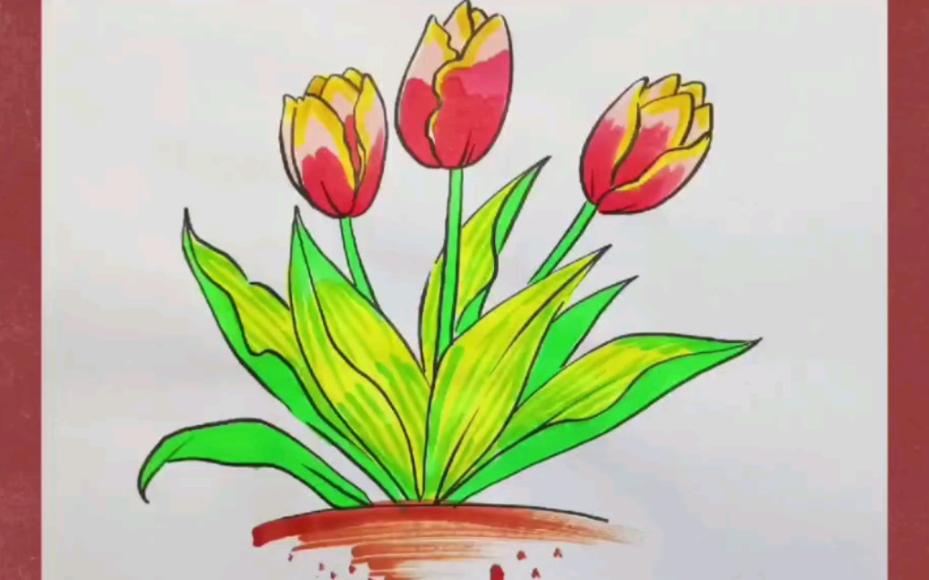 简笔画教程郁金香